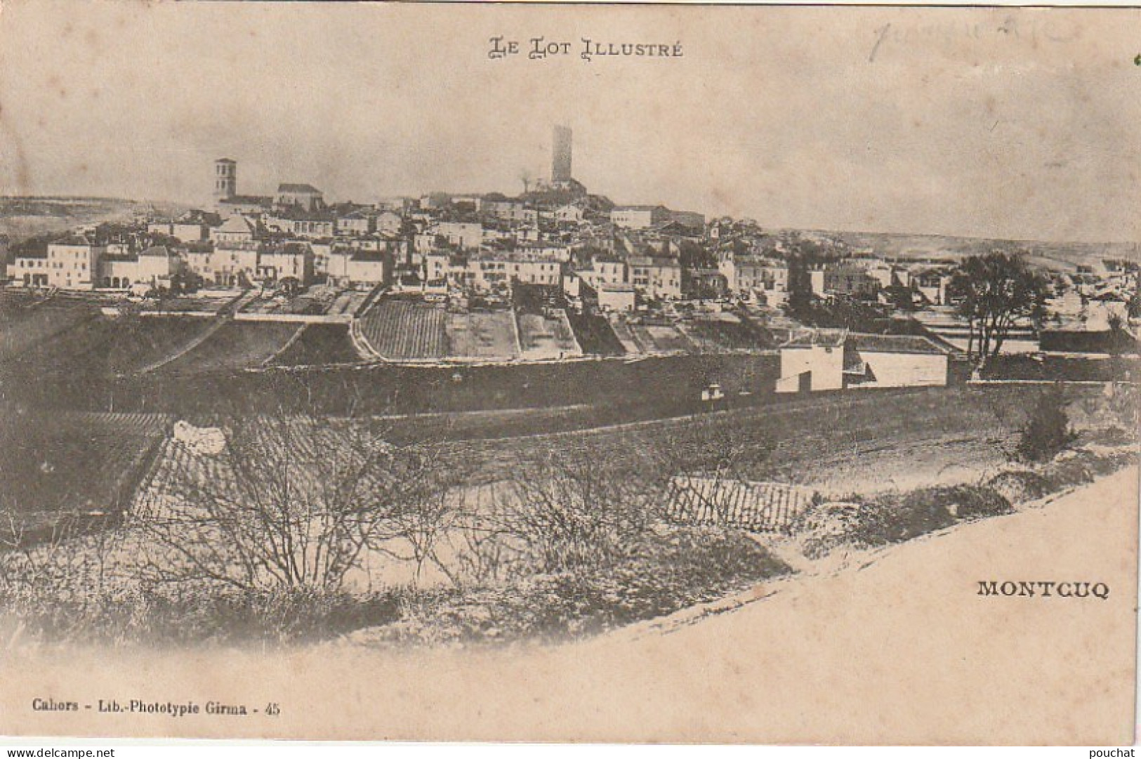 EP 13 -(46) MONTCUQ  -  VUE PANORAMIQUE  -  2 SCANS - Montcuq