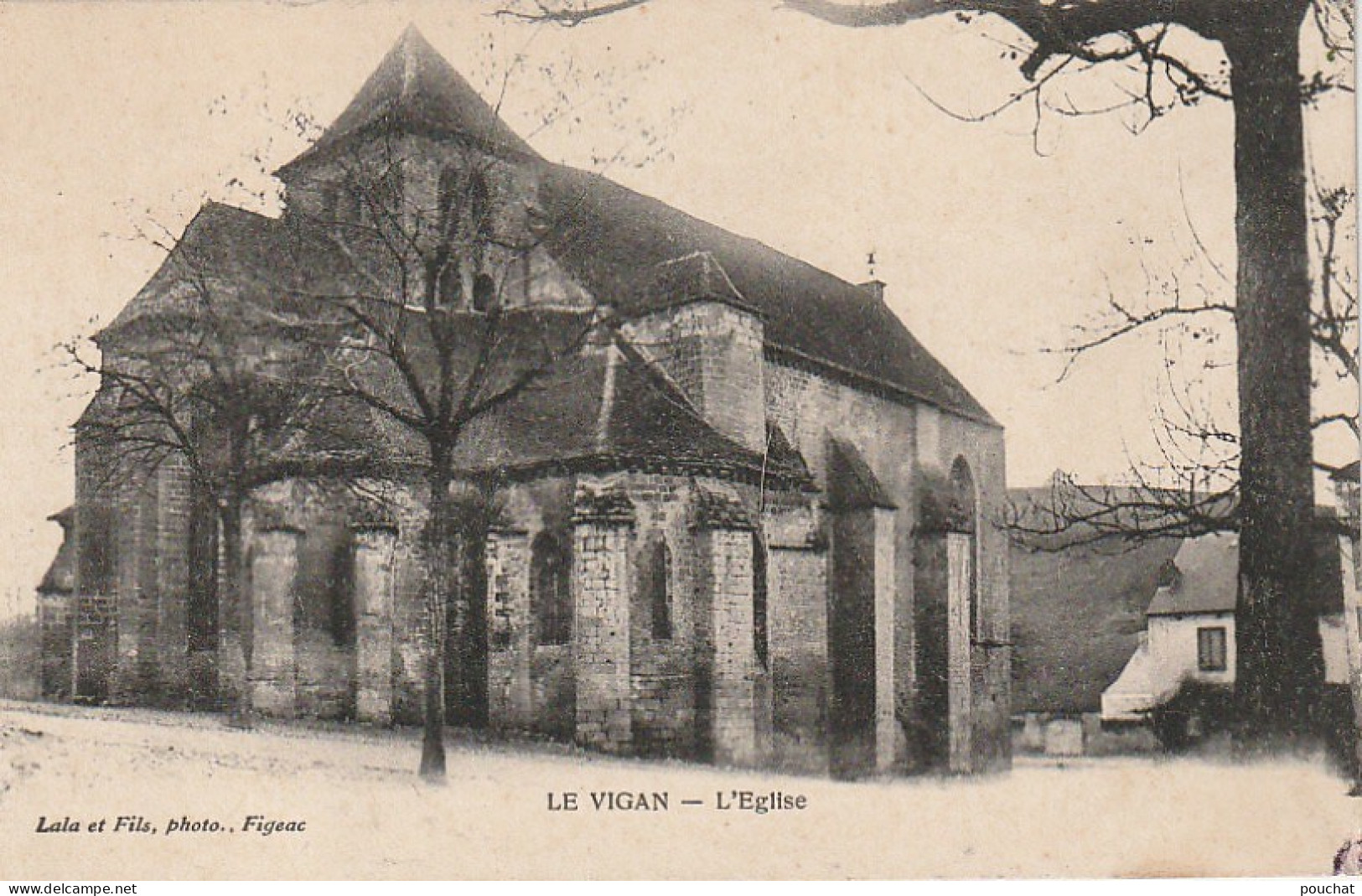 EP 13 -(46) LE VIGAN  - L ' EGLISE - PHOT. LALA ET FILS , FIGEAC -  2 SCANS - Autres & Non Classés