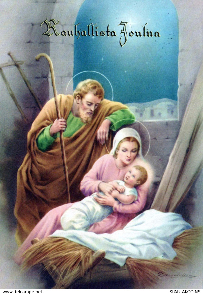 Vergine Maria Madonna Gesù Bambino Natale Religione Vintage Cartolina CPSM #PBP992.IT - Virgen Mary & Madonnas