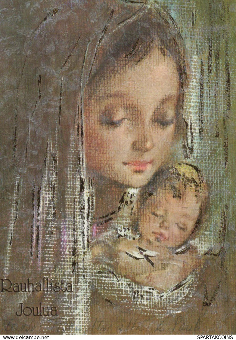 Vergine Maria Madonna Gesù Bambino Natale Religione Vintage Cartolina CPSM #PBP923.IT - Maagd Maria En Madonnas