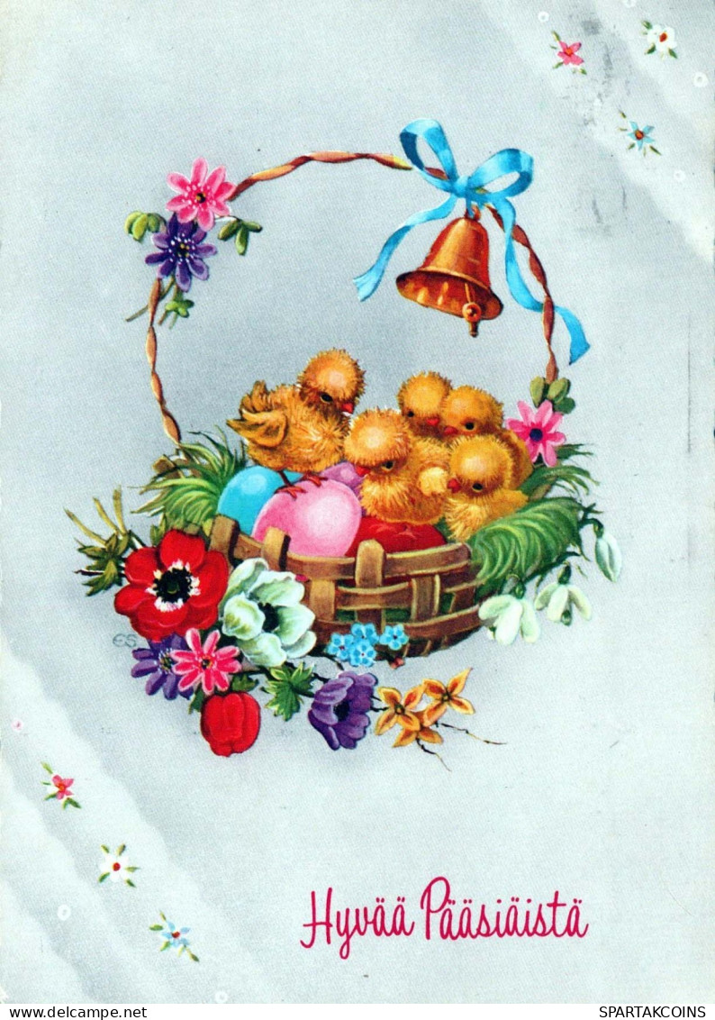 PASQUA POLLO UOVO Vintage Cartolina CPSM #PBO852.IT - Pâques