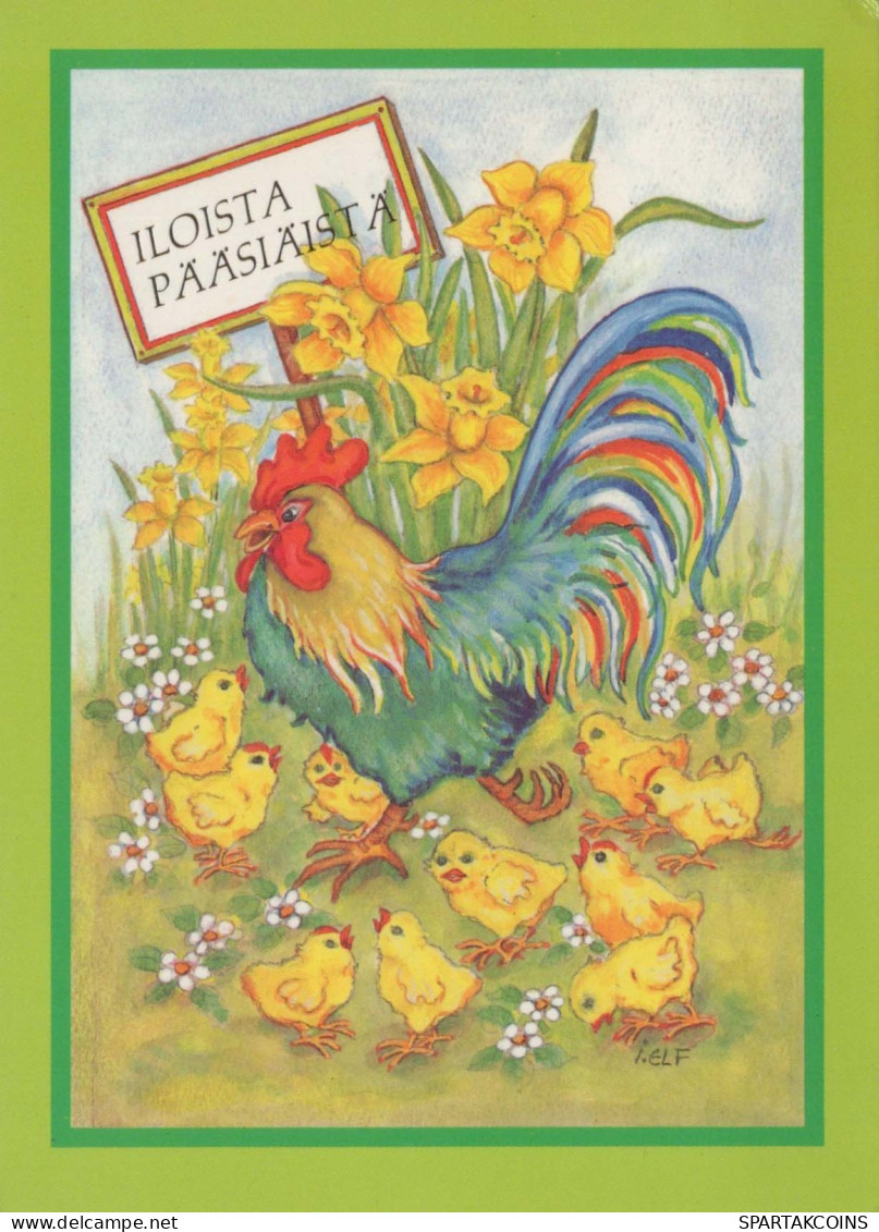 PASQUA POLLO UOVO Vintage Cartolina CPSM #PBO788.IT - Easter