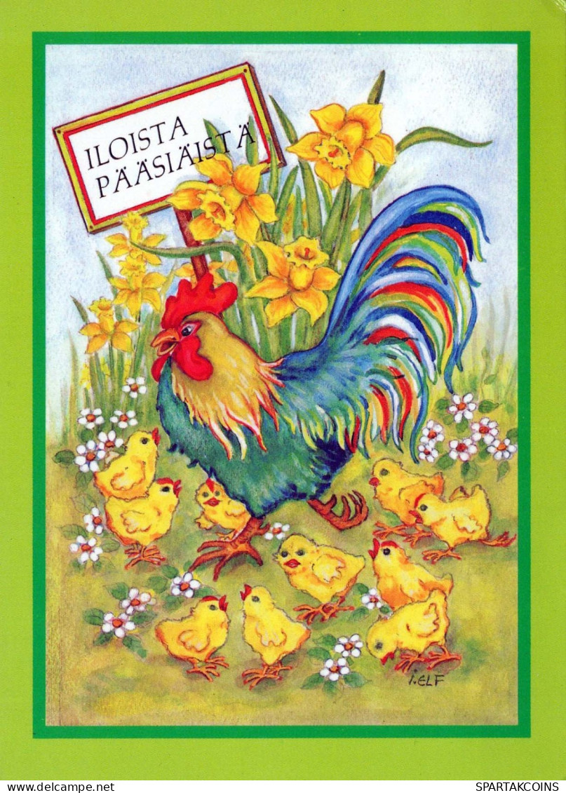PASQUA POLLO UOVO Vintage Cartolina CPSM #PBO788.IT - Easter