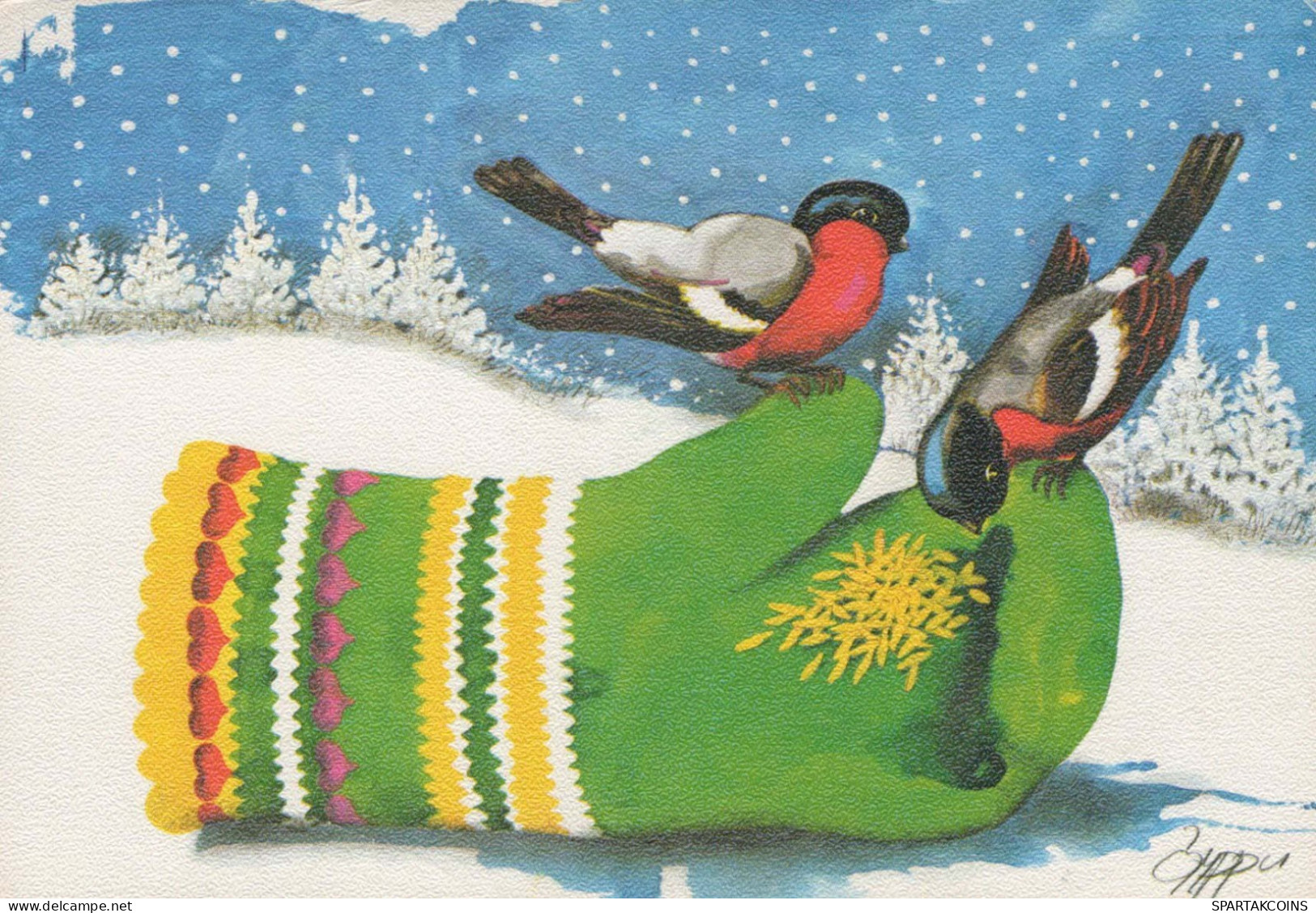 Buon Anno Natale UCCELLO Vintage Cartolina CPSM #PBM784.IT - Neujahr