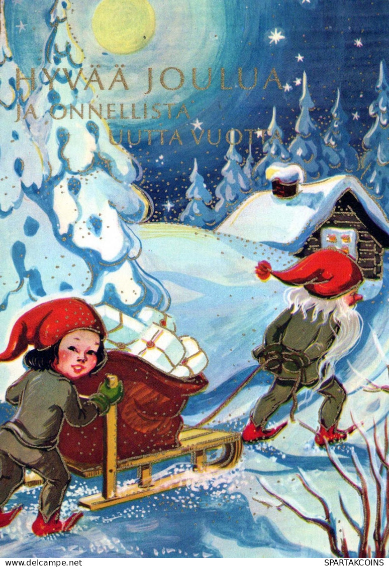 Buon Anno Natale GNOME Vintage Cartolina CPSM #PBM123.IT - Nouvel An