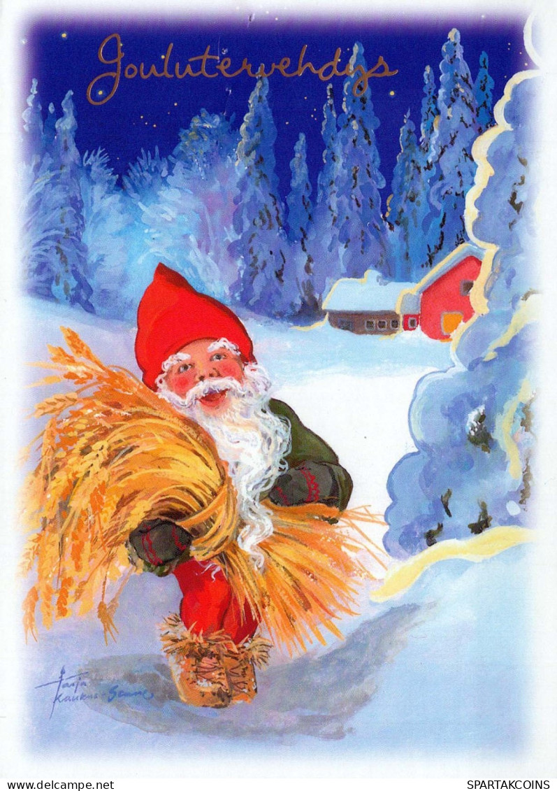 BABBO NATALE Buon Anno Natale Vintage Cartolina CPSM #PBL102.IT - Santa Claus