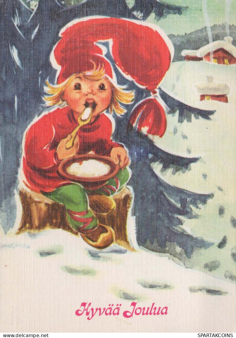 Buon Anno Natale GNOME Vintage Cartolina CPSM #PBL827.IT - Nouvel An