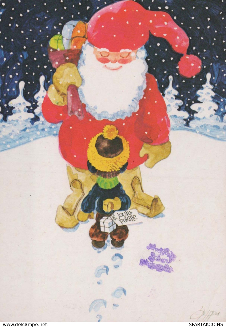 BABBO NATALE Buon Anno Natale Vintage Cartolina CPSM #PBL299.IT - Kerstman