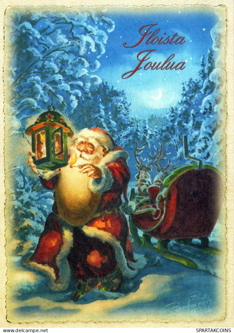 BABBO NATALE Buon Anno Natale Vintage Cartolina CPSM #PBL423.IT - Kerstman