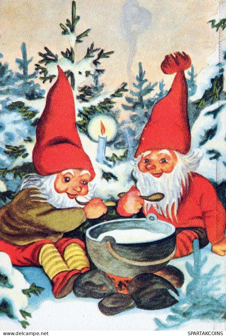 Buon Anno Natale GNOME Vintage Cartolina CPSM #PBB508.IT - Neujahr