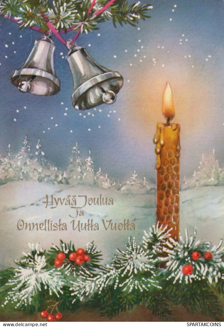 Buon Anno Natale CANDELA Vintage Cartolina CPSM #PBA228.IT - Nouvel An