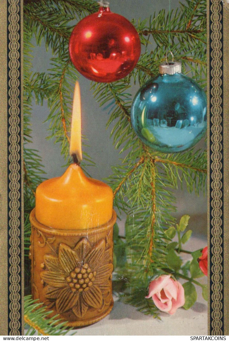 Buon Anno Natale CANDELA Vintage Cartolina CPSM #PBA289.IT - Neujahr