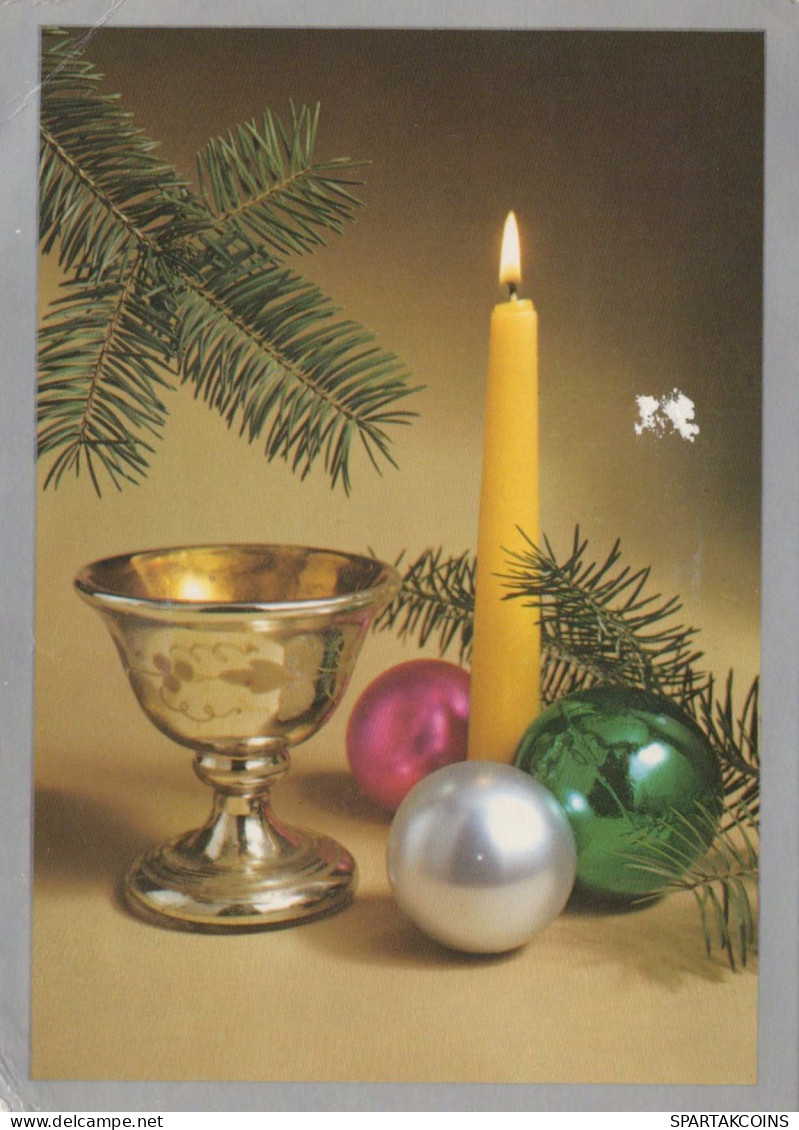 Buon Anno Natale CANDELA Vintage Cartolina CPSM #PBA788.IT - Nouvel An