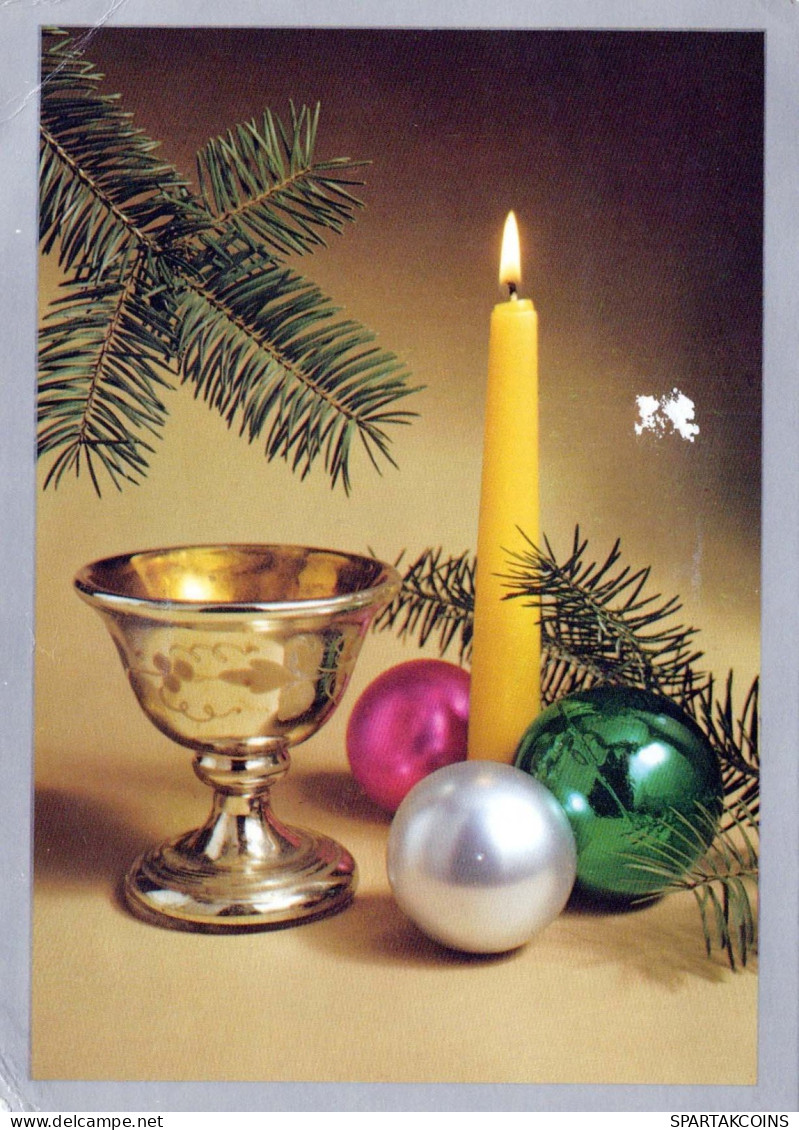 Buon Anno Natale CANDELA Vintage Cartolina CPSM #PBA788.IT - New Year