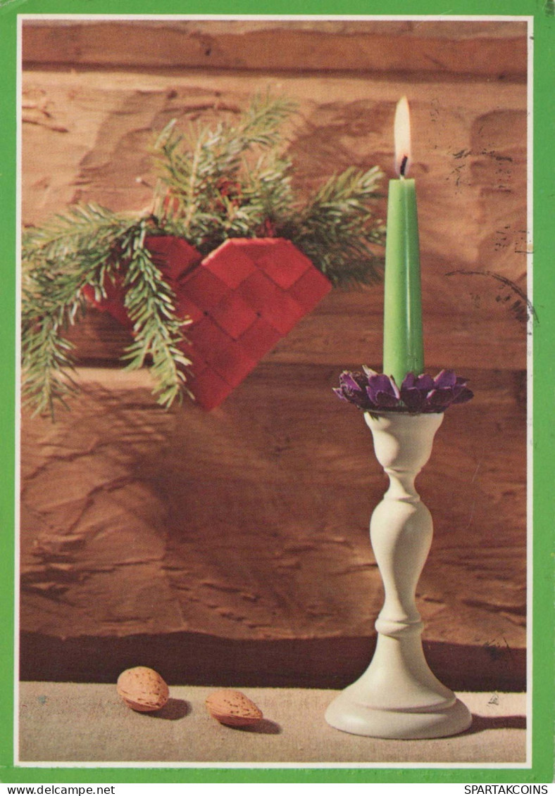 Buon Anno Natale CANDELA Vintage Cartolina CPSM #PBA168.IT - Nieuwjaar