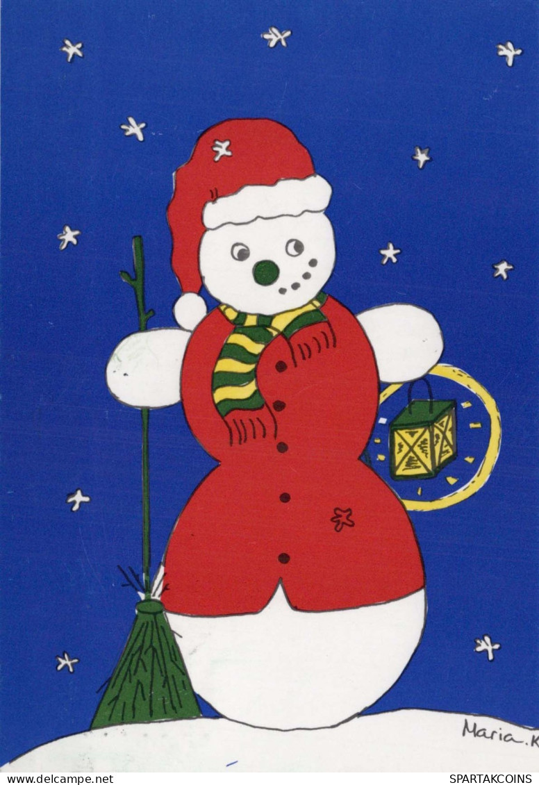 Buon Anno Natale PUPAZZO Vintage Cartolina CPSM #PAZ653.IT - Nieuwjaar