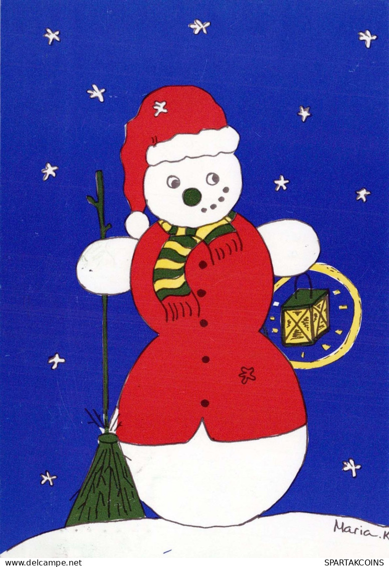 Buon Anno Natale PUPAZZO Vintage Cartolina CPSM #PAZ653.IT - Neujahr