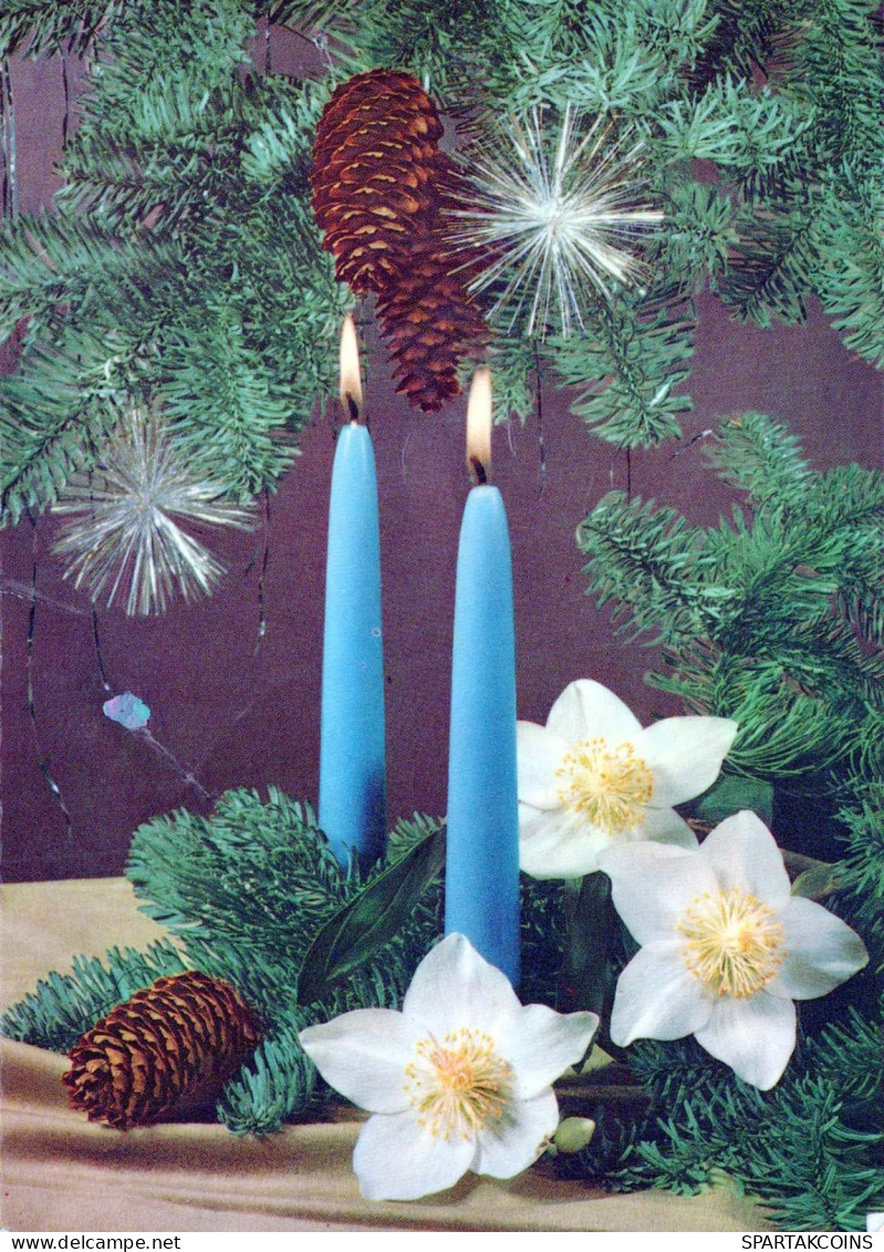 Buon Anno Natale CANDELA Vintage Cartolina CPSM #PAZ410.IT - Nouvel An