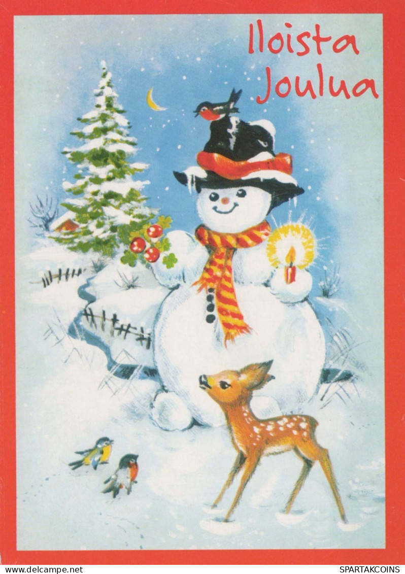 Buon Anno Natale PUPAZZO Vintage Cartolina CPSM #PAZ788.IT - Nieuwjaar