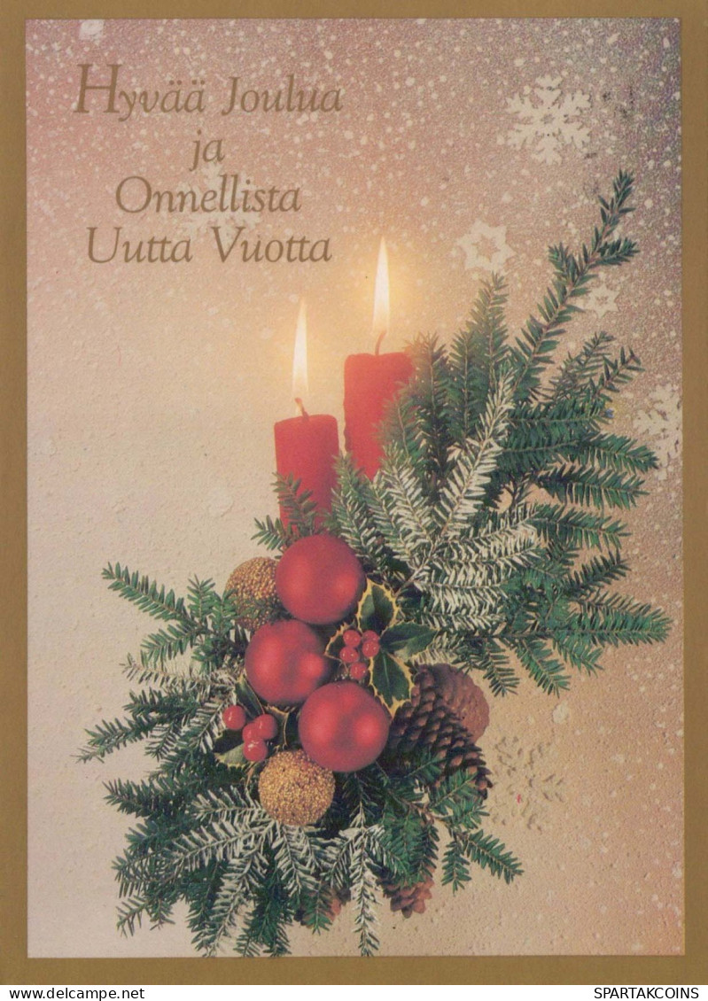 Buon Anno Natale CANDELA Vintage Cartolina CPSM #PAZ531.IT - Neujahr