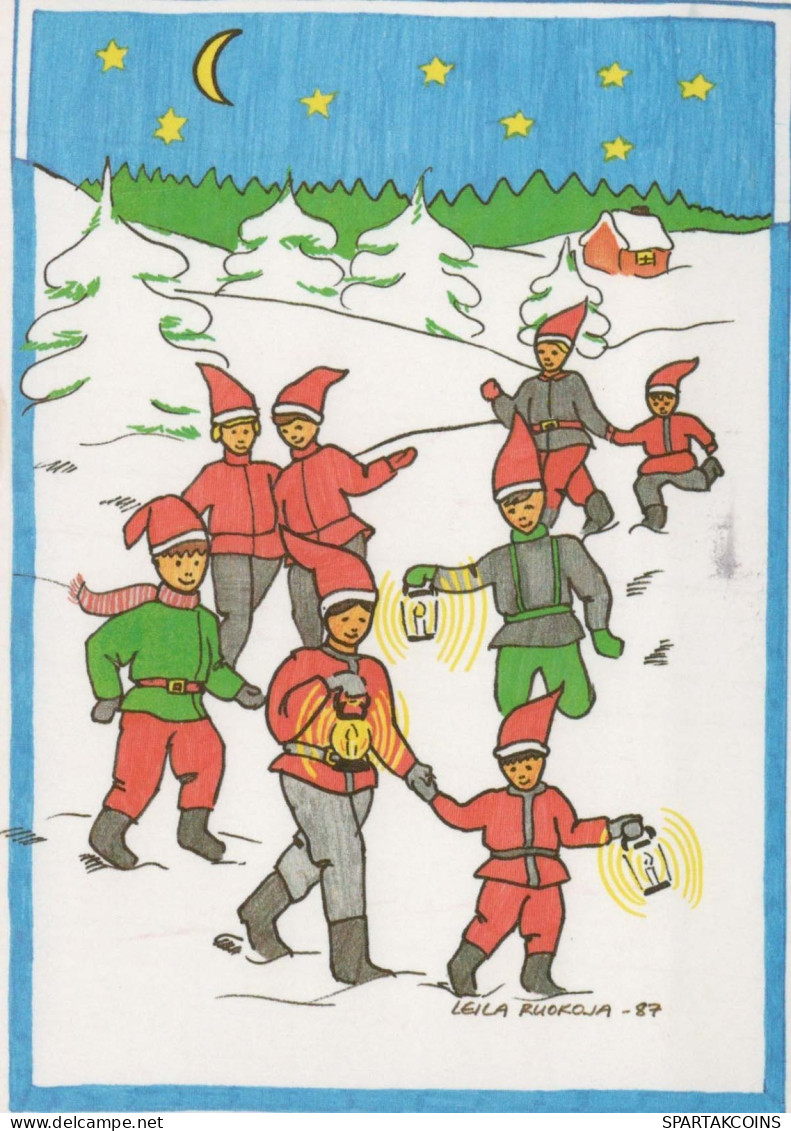 Buon Anno Natale GNOME Vintage Cartolina CPSM #PAY955.IT - Neujahr