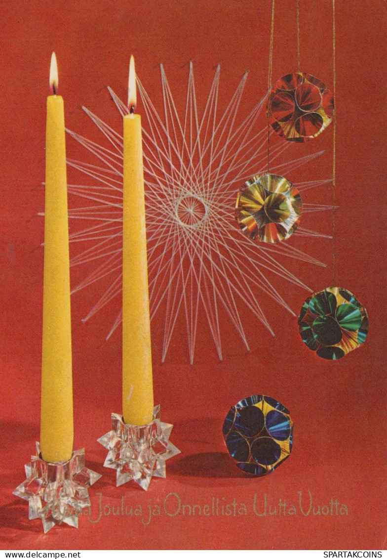 Buon Anno Natale CANDELA Vintage Cartolina CPSM #PAZ229.IT - Nouvel An