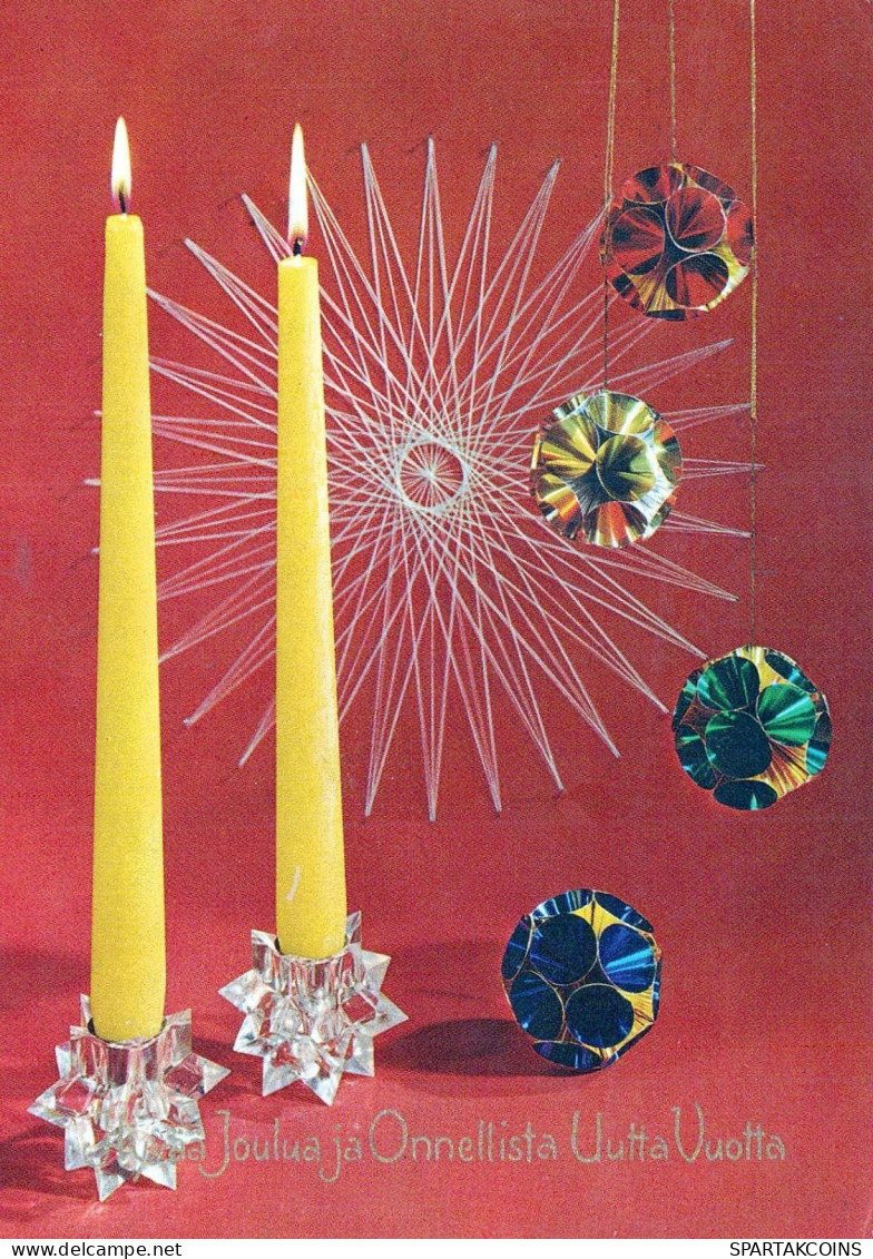 Buon Anno Natale CANDELA Vintage Cartolina CPSM #PAZ229.IT - Nouvel An