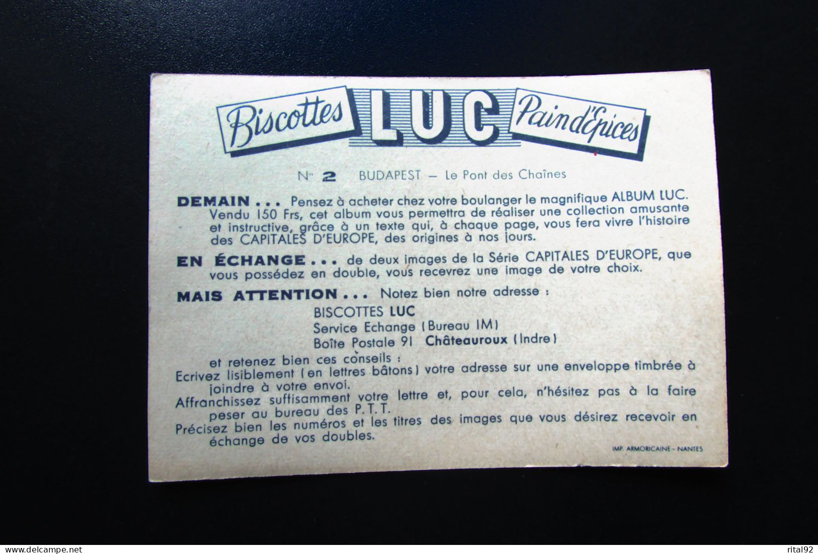 Chromo/image "Biscottes - Pain D'épices St LUC" - Série Album : Grandes Capitales D' EUROPE - Albums & Katalogus