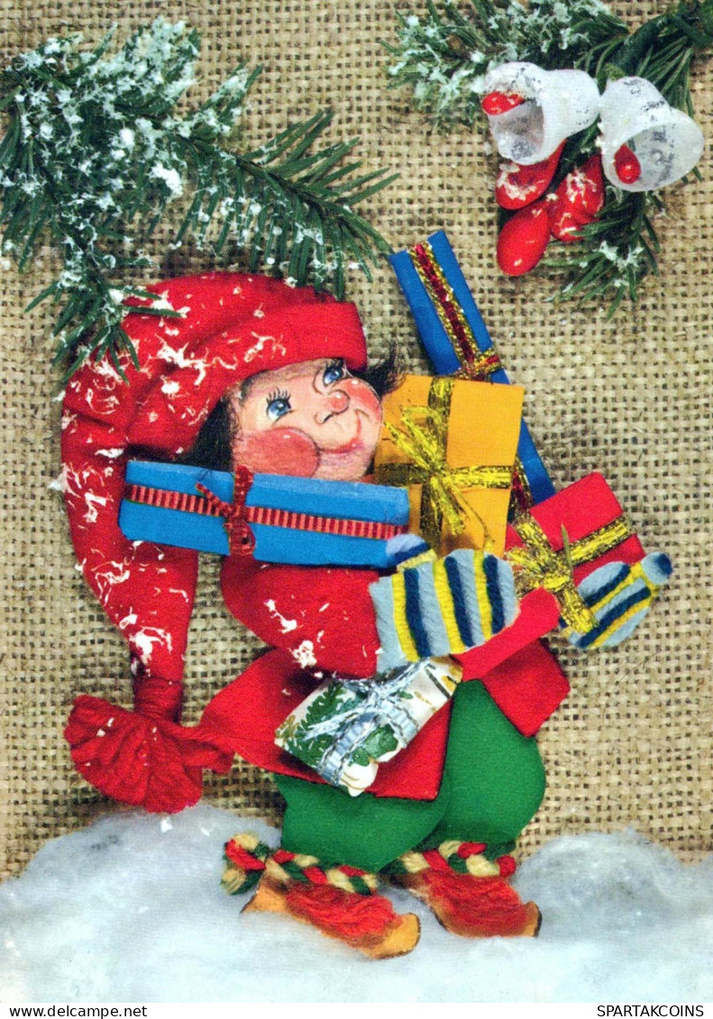 Buon Anno Natale GNOME Vintage Cartolina CPSM #PAY497.IT - Nieuwjaar