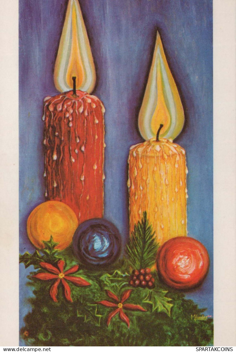 Buon Anno Natale CANDELA Vintage Cartolina CPSM #PAZ289.IT - Neujahr