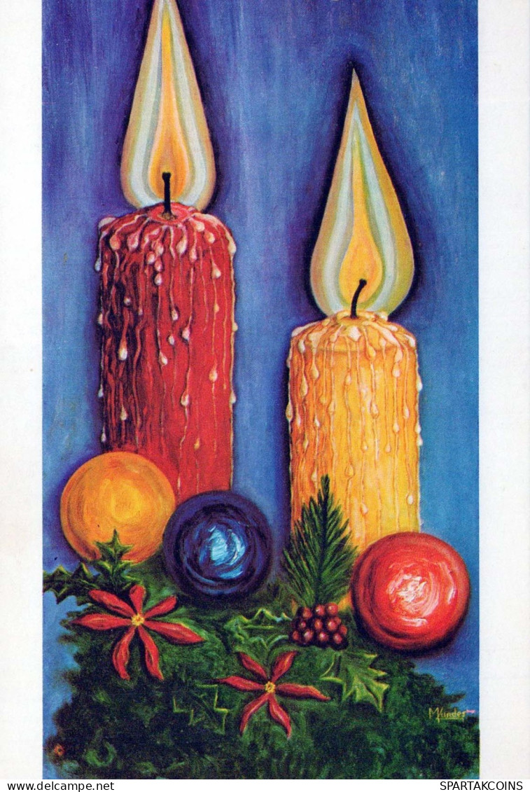 Buon Anno Natale CANDELA Vintage Cartolina CPSM #PAZ289.IT - Nouvel An