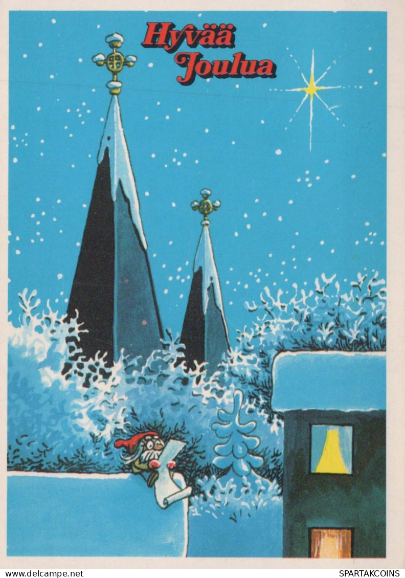 Buon Anno Natale CHIESA Vintage Cartolina CPSM #PAY430.IT - Nieuwjaar