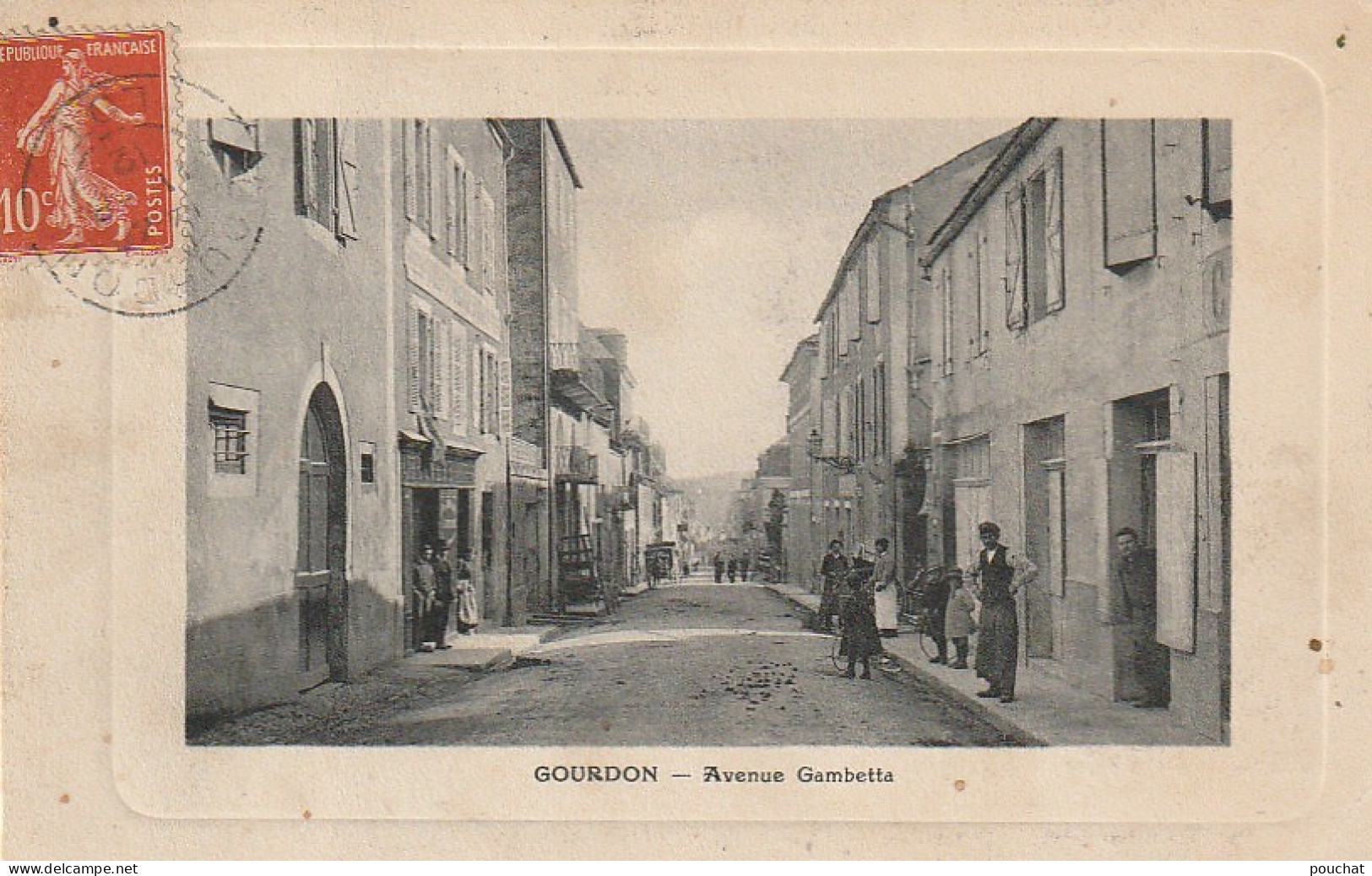 EP 15 -(46) GOURDON  -  AVENUE GAMBETTA  - ANIMATION - EDIT. DUNOYER , GOURDON - 2  SCANS - Gourdon