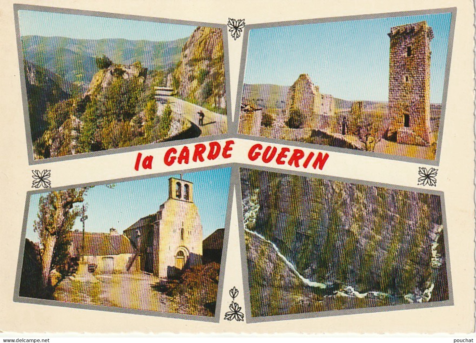 EP 16 -(48) LA GARDE GUERIN   -  CARTE COULEURS  MULTIVUES : LA VIEILLE TOUR , L'EGLISE   -  2 SCANS - Other & Unclassified