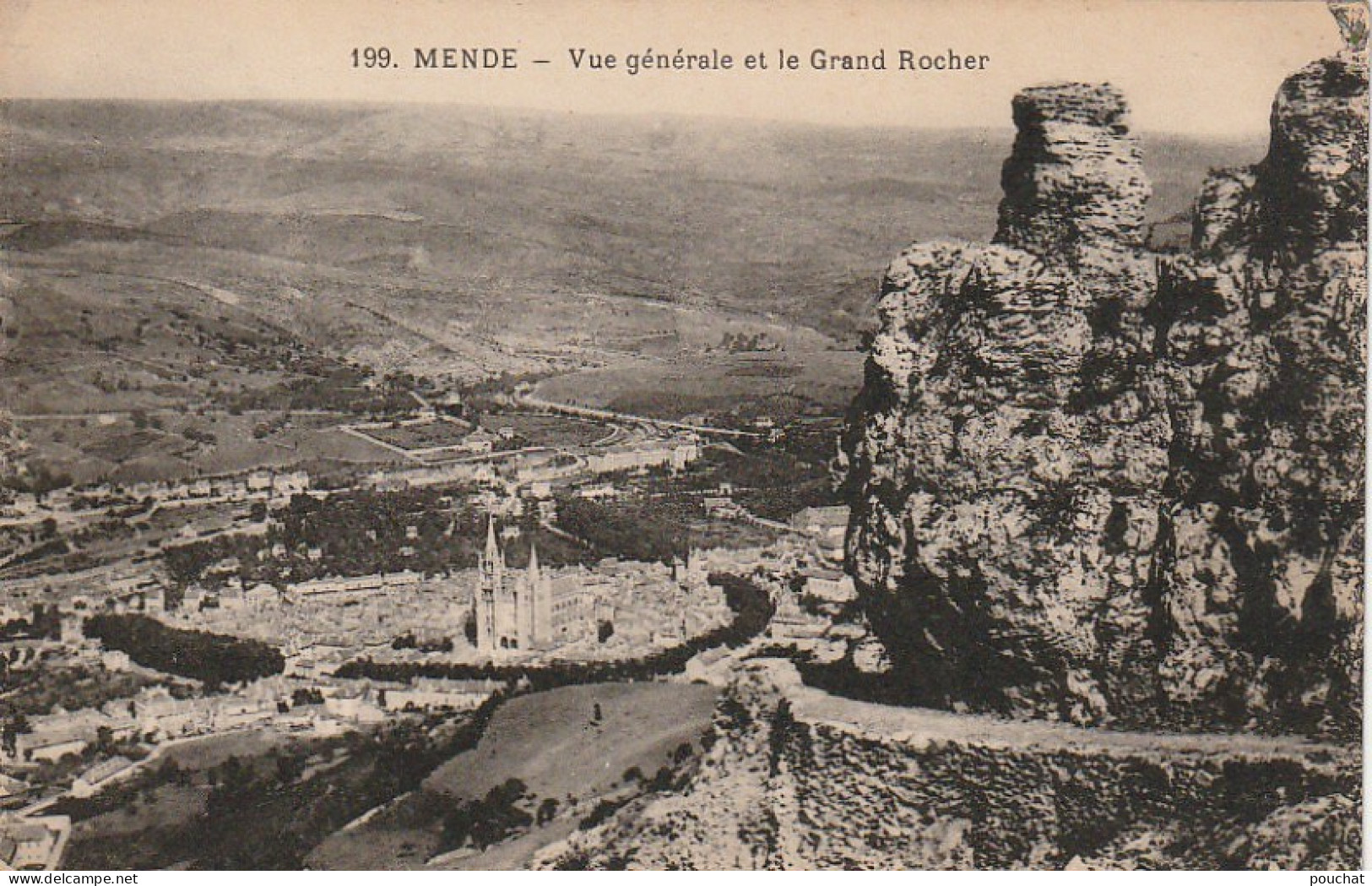 EP 17 -(48) MENDE  -  VUE GENERALE ET LE GRAND ROCHER   -  2 SCANS - Mende