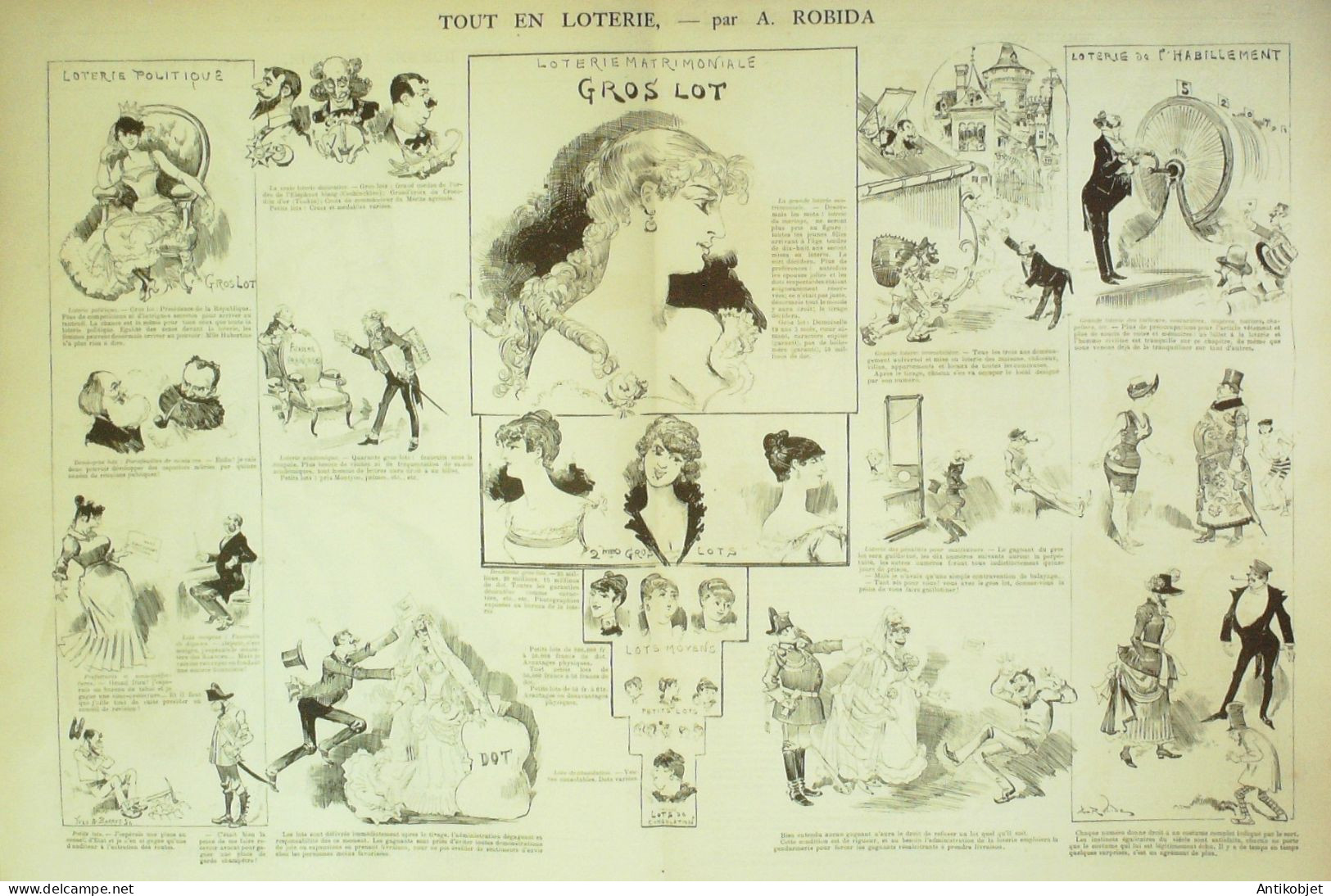 La Caricature 1884 N°243 Loterie Nationale Robida Pasteur Par Luque Trock - Revues Anciennes - Avant 1900