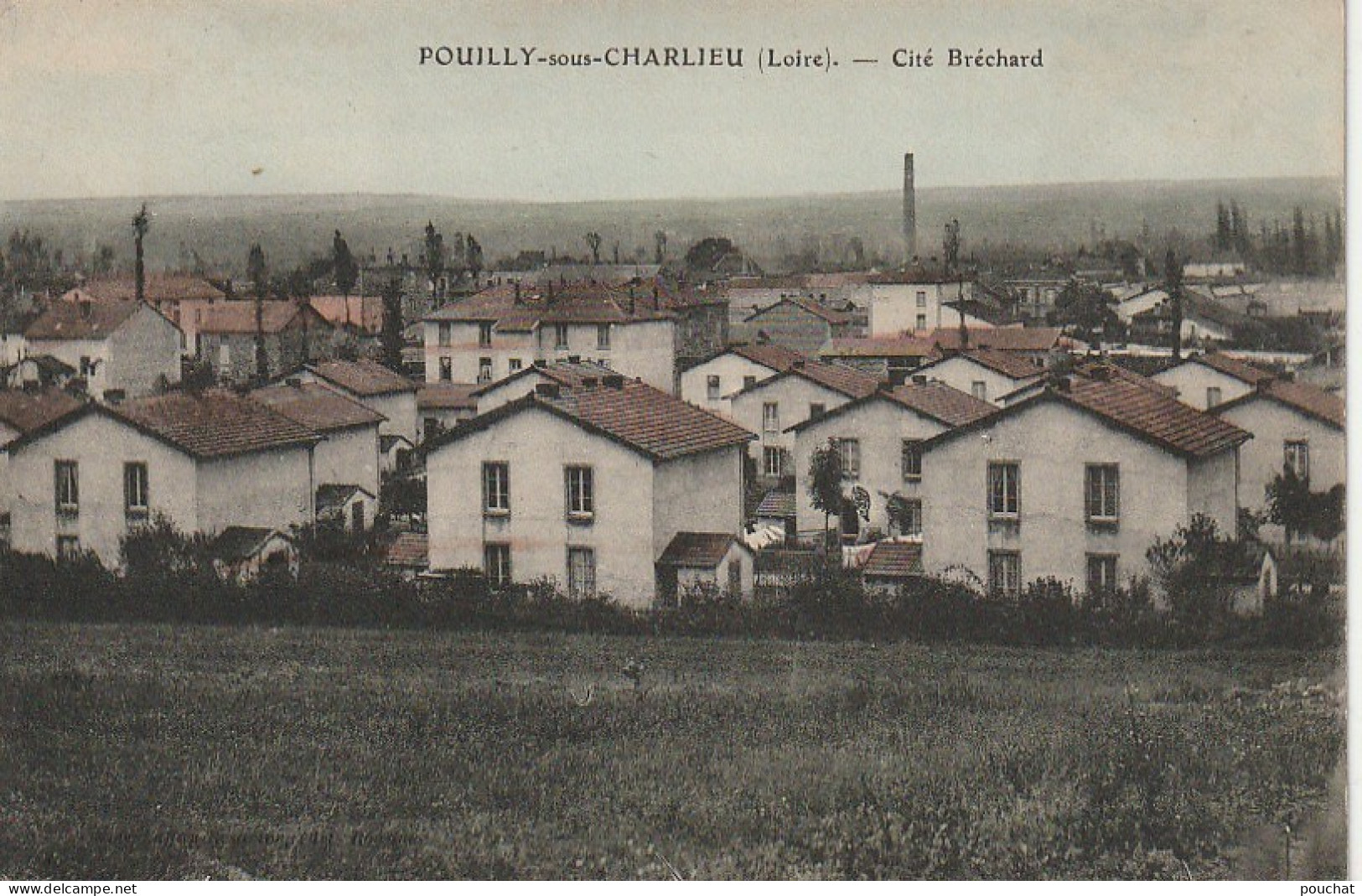 EP 1  -(42) POUILLY SOUS CHARLIEU  -  CITE  BRECHARD  -  CARTE COLORISEE -  2 SCANS - Otros & Sin Clasificación