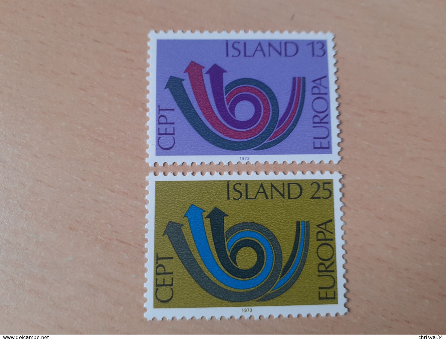 TIMBRES   ISLANDE   EUROPA   1973   N  424  /  425   COTE  7,00  EUROS   NEUFS  LUXE** - 1973