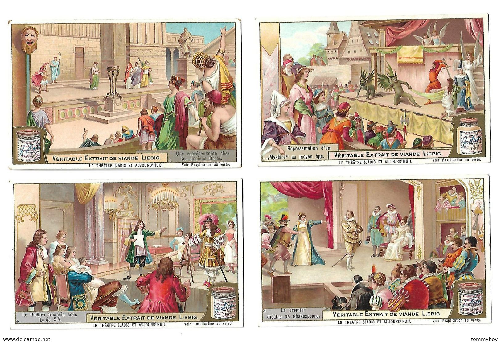 S 842, Liebig 6 Cards,Le Théatre (Jadis Et Aujourd'hui)  (ref B22) - Liebig