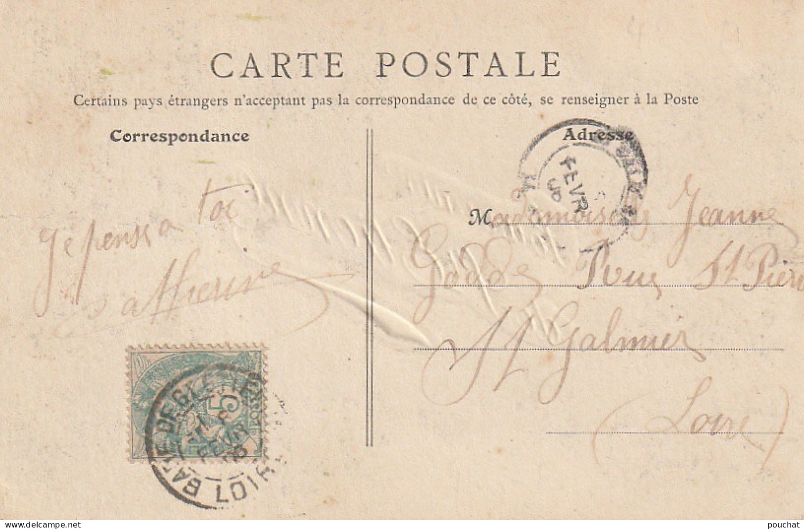 EP 2 -(42) SOUVENIR DE ST ETIENNE - CARTE MULTIVUES COLORISEE - LETTRES DOREES  GAUFREESS - 2 SCANS - Saint Etienne