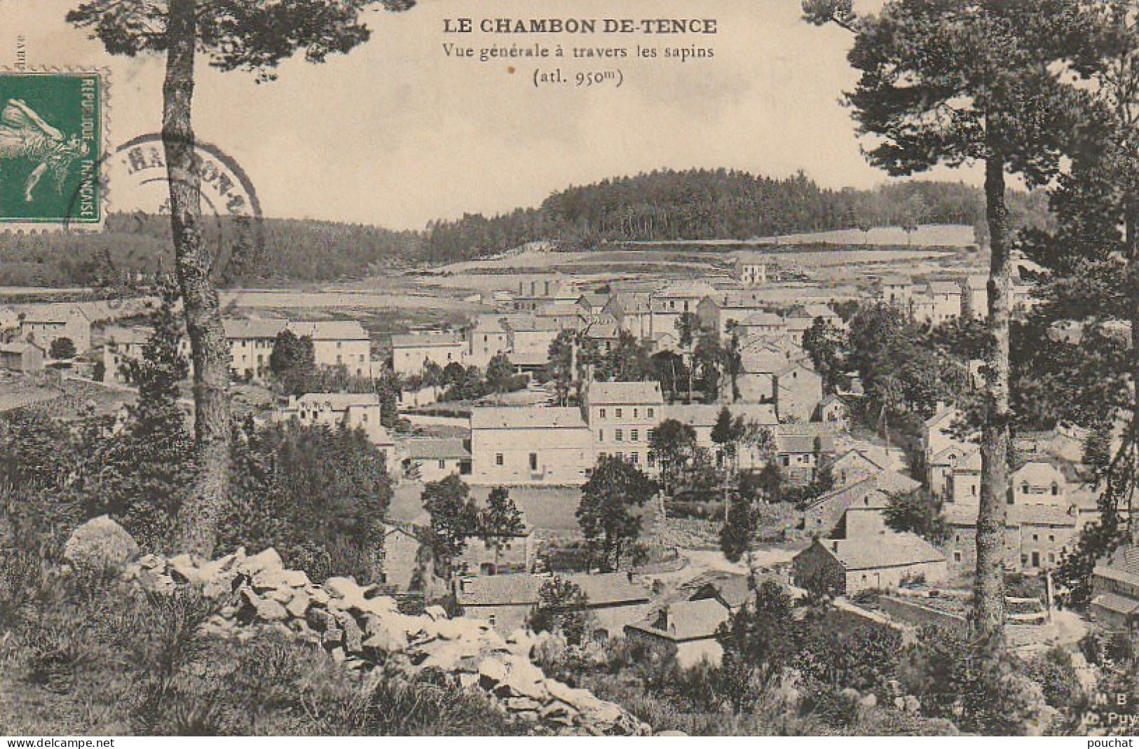 EP 3 -(43) LE CHAMBON DE TENCE  -   VUE GENERALE A TRAVERS LES SAPINS   -  2 SCANS - Other & Unclassified