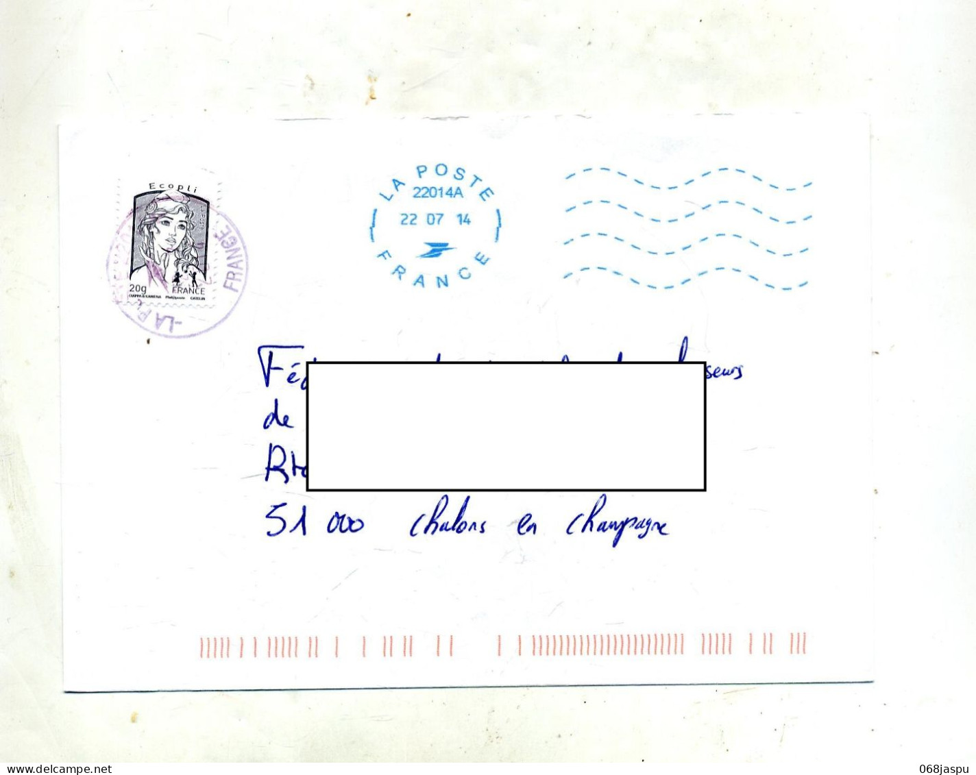 Lettre Flamme Neopost Cachet Poste 22014A - Mechanical Postmarks (Advertisement)