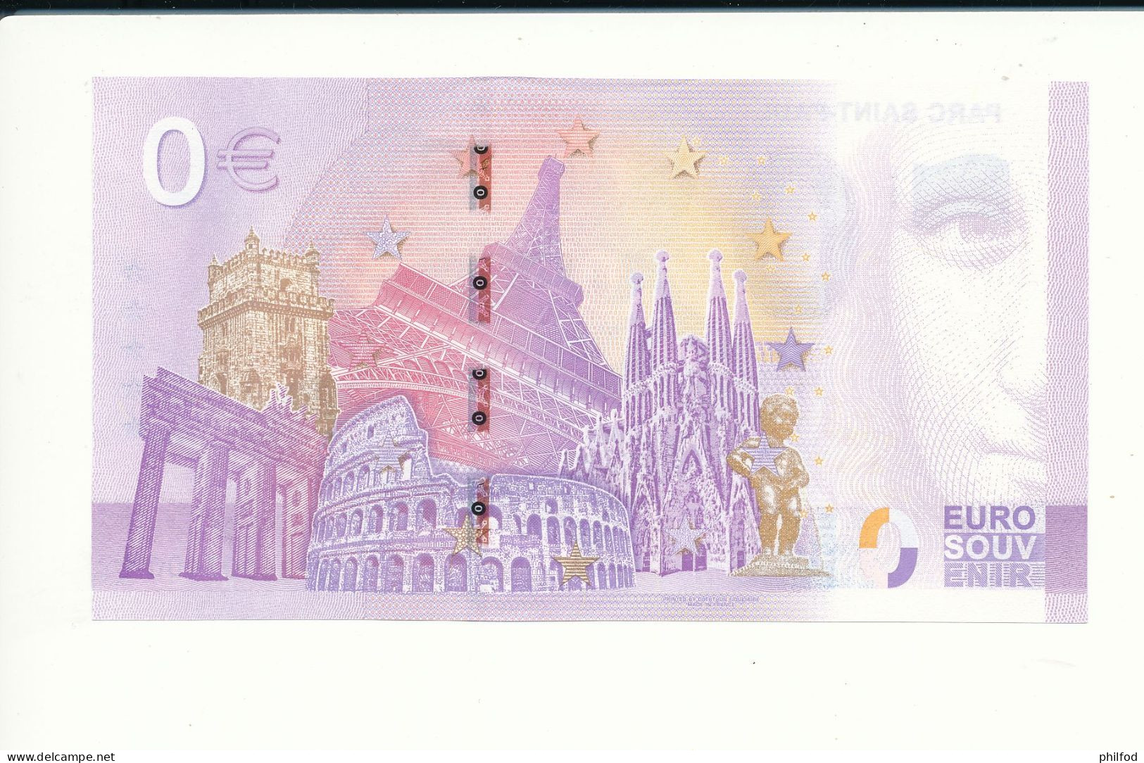 Billet Touristique 0 Euro - PARC SAINT-PAUL - UEZC - 2023-1  N° 3400 - Altri & Non Classificati