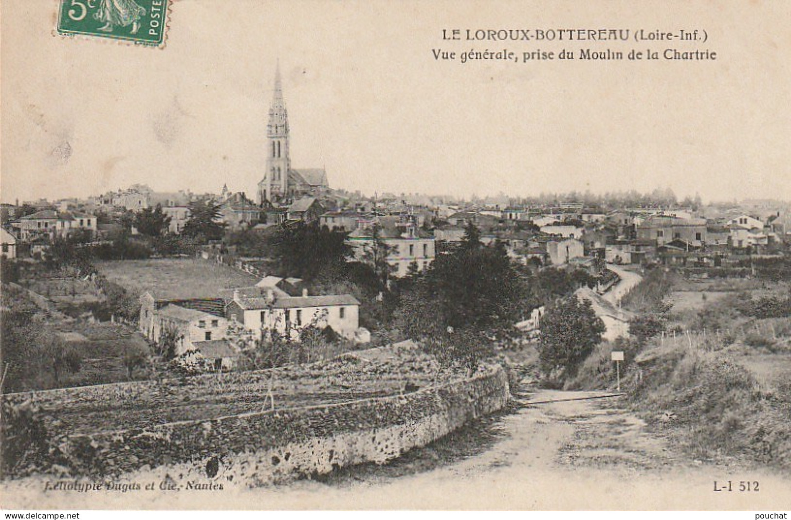 EP 6  -(44) LE LOROUX BOTTEREAU  - VUE GENERALE , PRISE DU MOULIN DE LA CHARTRIE  -  2 SCANS - Autres & Non Classés