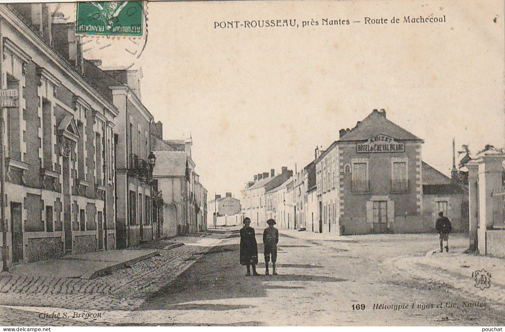 EP 6  -(44) PONT ROUSSEAU , PRES NANTES - ROUTE DE MACHECOUL  - HOTEL DU CHEVAL BLANC  -  2 SCANS - Sonstige & Ohne Zuordnung