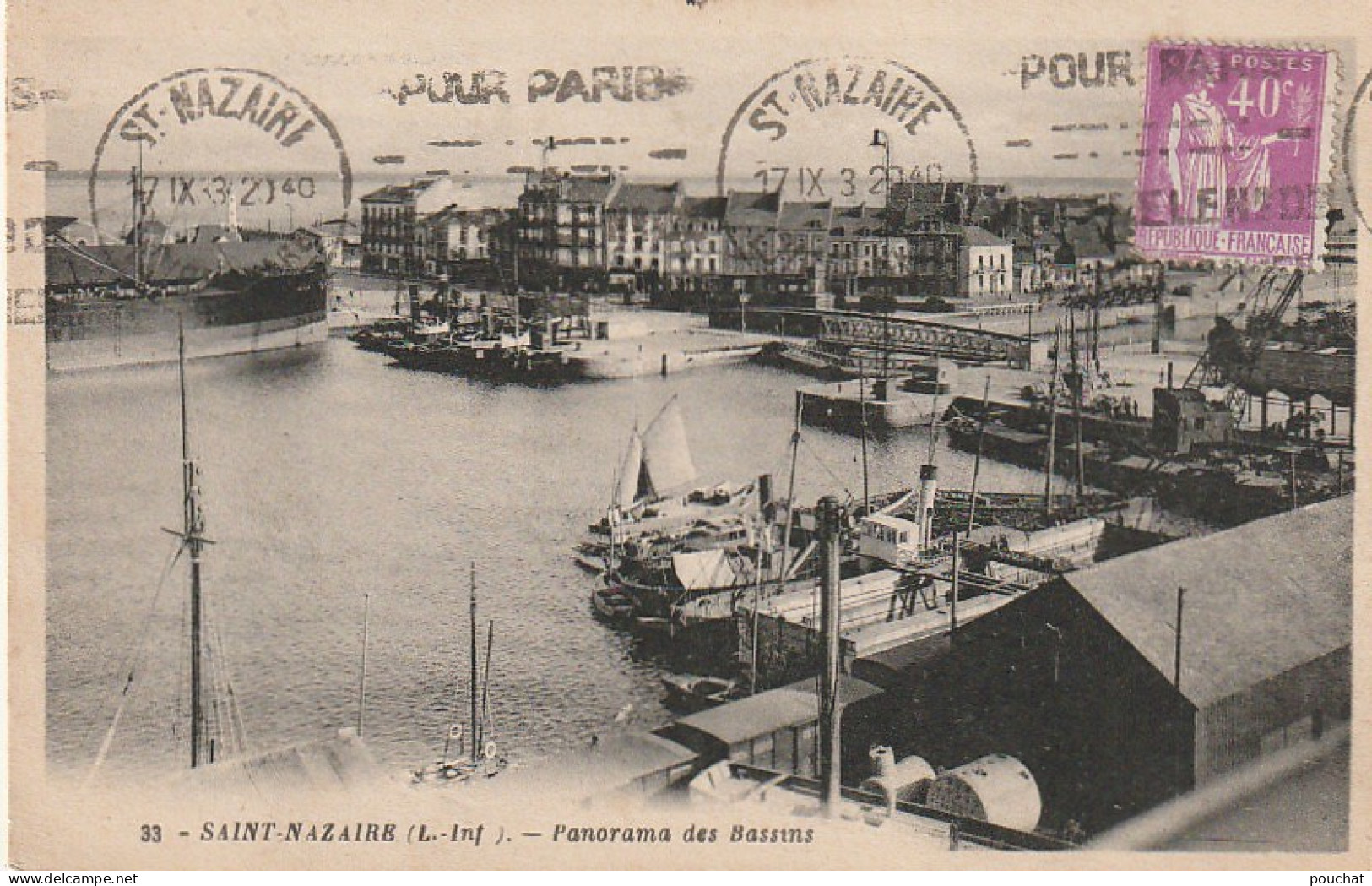 EP 6  -(44) SAINT NAZAIRE  -  PANORAMA DES BASSINS  - EDIT. ARTAUD , NANTES - 2 SCANS - Saint Nazaire