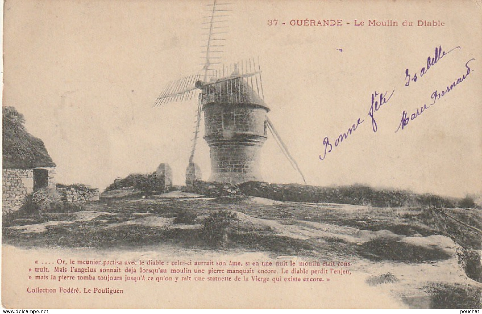 EP 6  -(44) GUERANDE  -  LE MOULIN DU DIABLE - COLL. FODERE , LE POULIGUEN  - 2 SCANS - Guérande