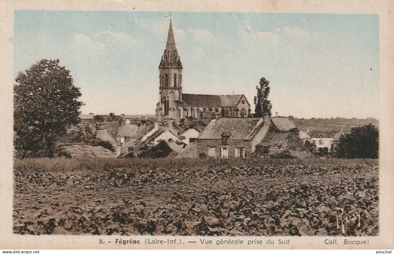 EP 6  -(44) FEGREAC  -  VUE GENERALE PRISE DU SUD  -  CARTE COLORISEE   - 2 SCANS - Andere & Zonder Classificatie