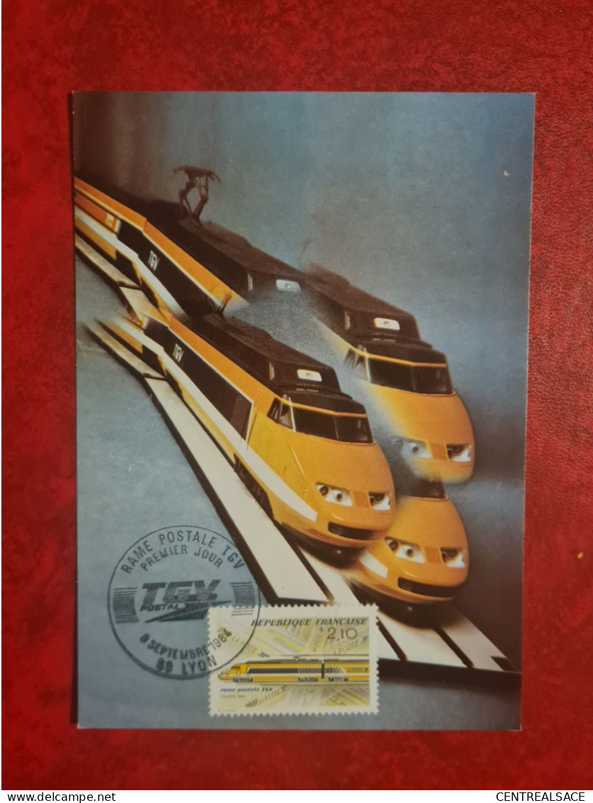 Carte Maximum 1984 LYON RAME POSTALE TGV - 1980-1989