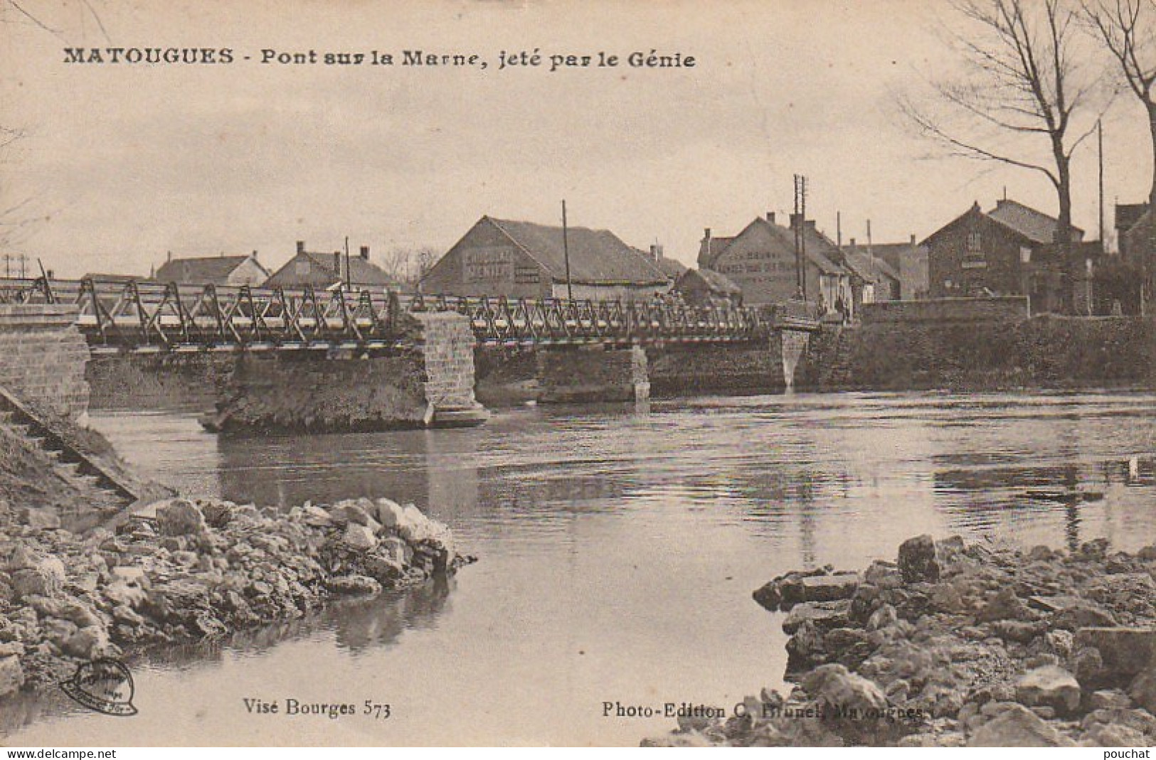 EP 24 -(51) MATOUGUES  -  PONT SUR LA MARNE , JETE PAR LE GENIE  -  2 SCANS - Other & Unclassified